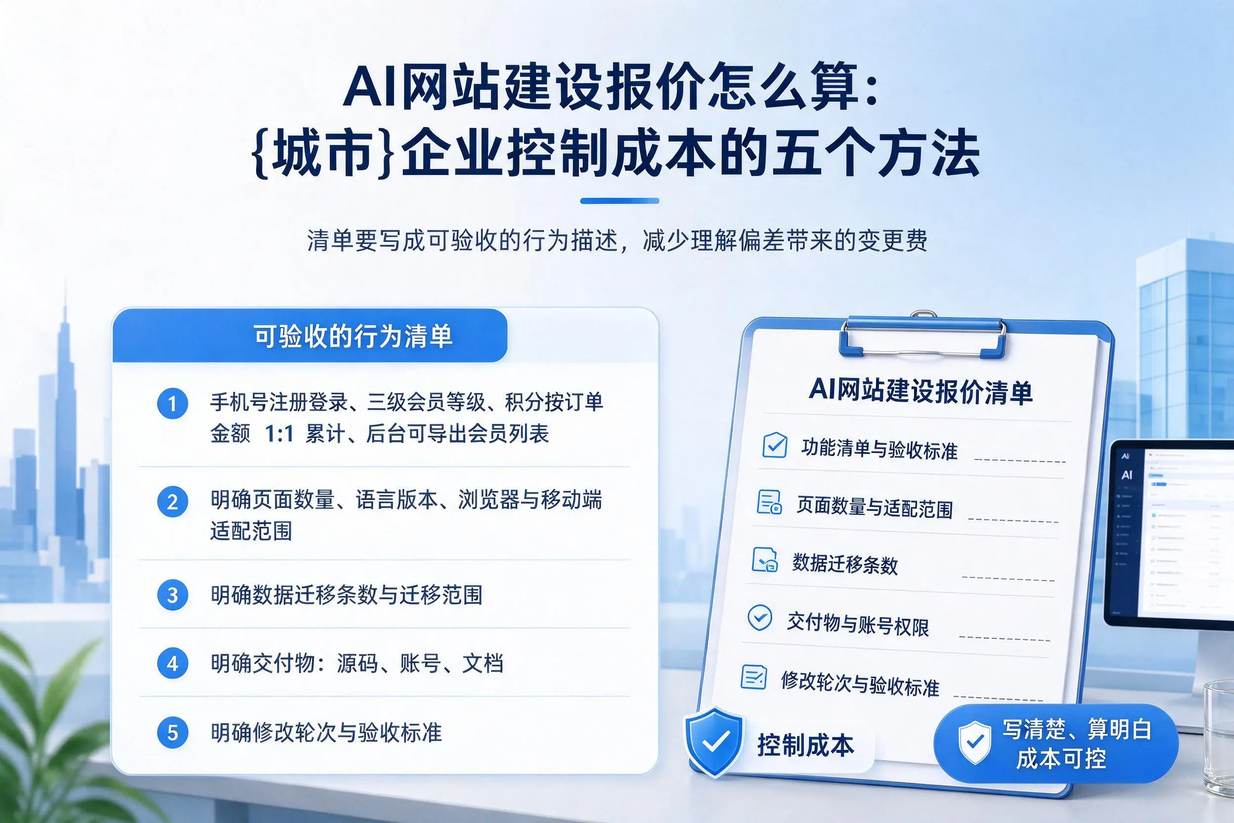 AI网站建设报价怎么算:甘孜企业控制成本的五个方法